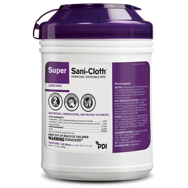 Super Sani-Cloth® Surface Disinfectant Cleaner Premoistened Wipes