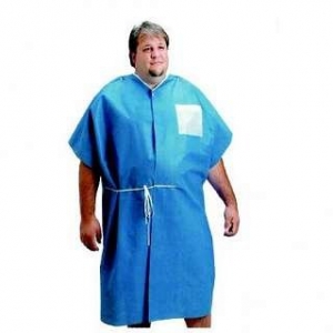 Exam Gown AmpleWear® 2X-Large Blue Disposable