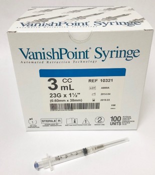 Syringe with Hypodermic Needle - VanishPoint®  Syringe with Retractable Safety Needle