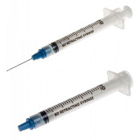 Syringe with Hypodermic Needle - Integra™ 3 mL Syringe with 23 Gauge, 1 Inch Retractable Safety Needle