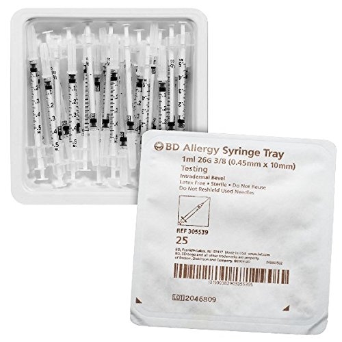 Allergy Tray - PrecisionGlide™ 1 mL 26 Gauge 3/8 Inch, Attached Needle NonSafety