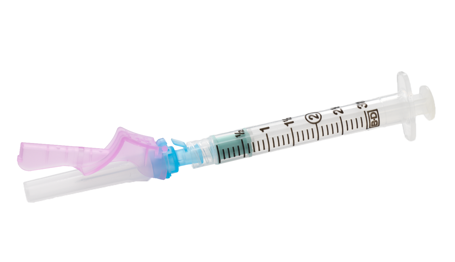 Syringe with Hypodermic Needle - Eclipse™, 3 mL 23 Gauge 1 Inch Detachable, Hinged Safety Needle,