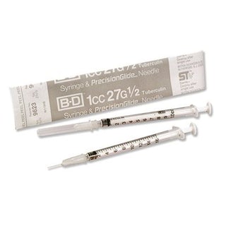 Tuberculin Syringe with Needle - PrecisionGlide™, 1 mL 27 Gauge 1/2 Inch Detachable Needle, NonSafety