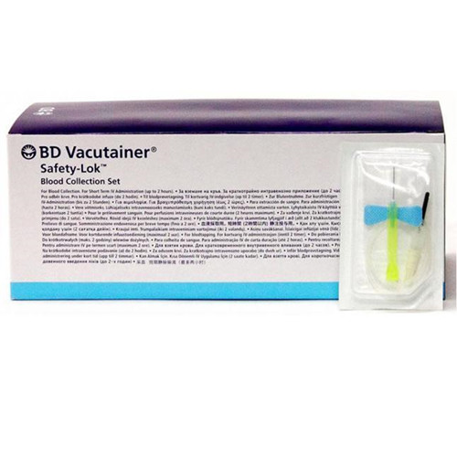 Blood Collection Set - Vacutainer® Safety-Lok™, 23 Gauge 3/4 Inch Needle Length Safety Needle with 12 Inch Tubing Sterile