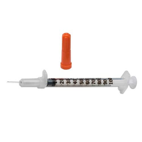 Tuberculin Syringe with Needle - Magellan™ 1 mL syringe, 27 Gauge 1/2 Inch Attached Sliding Safety Needle