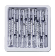 Allergy Tray - PrecisionGlide™ 1 mL 26 Gauge 1/2 Inch, Attached Needle NonSafety