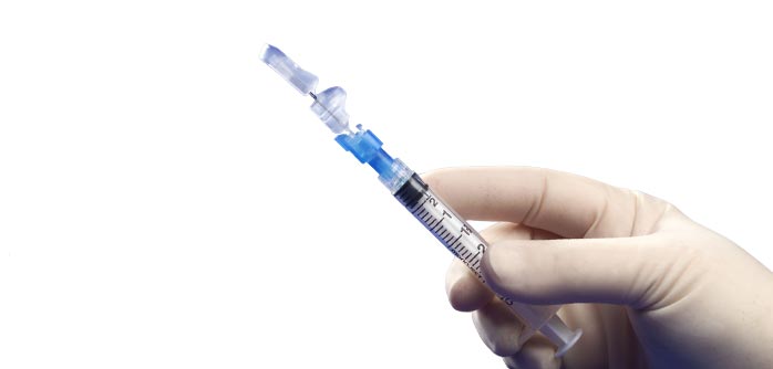 Syringe with Hypodermic Needle - Monoject™ Magellan™, 1 mL 23 Gauge 1 Inch Attached Sliding Safety Needle