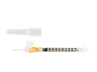 Syringe with Hypodermic Needle - Monoject™ Magellan™, 1 mL 25 Gauge 1 Inch Attached Sliding Safety Needle