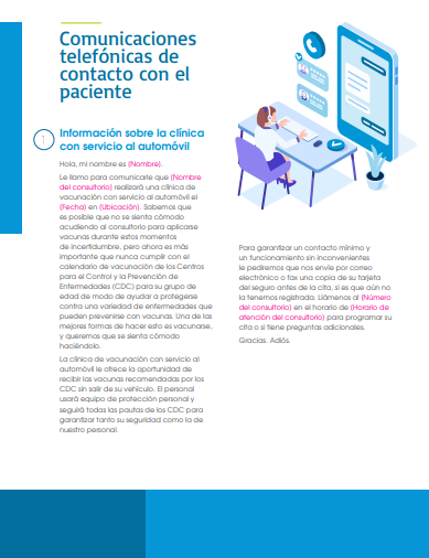 General Clinic Guidebook: Drive-Thru Patient Outreach Communications (Spanish)