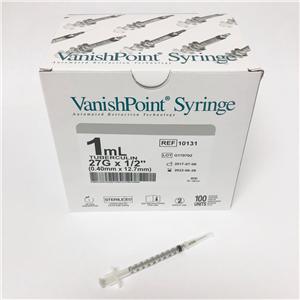 Tuberculin Syringe with Attached Needle - VanishPoint® 1 mL 27 Gauge 1/2 Inch Retractable Safety Needle